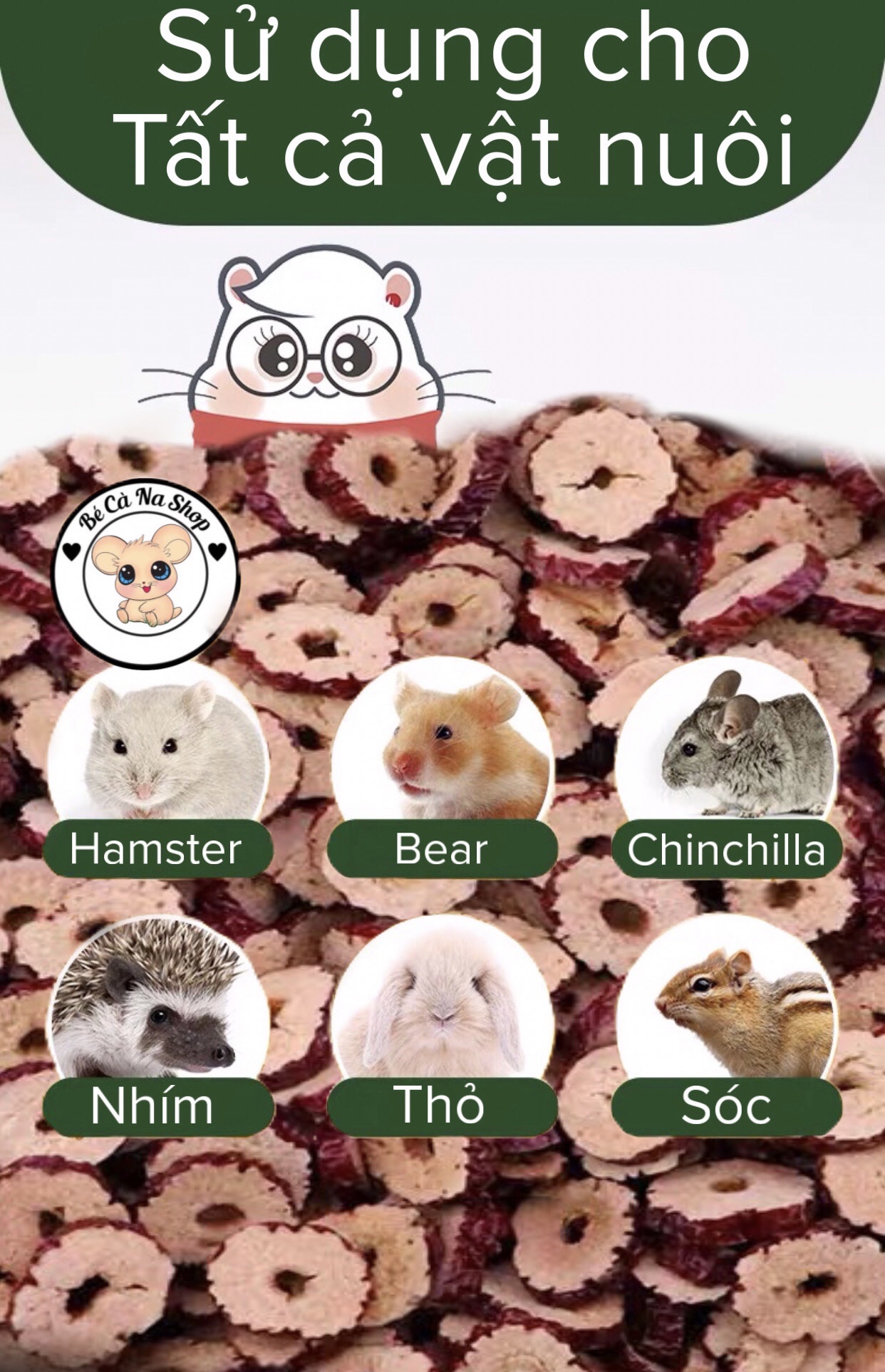 Táo đỏ sấy khô cho hamster