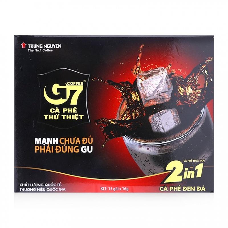 Cà Phê G7 2in1 Trung Nguyên Legend - Hòa Tan Đen (có đường) - Hộp 15 gói