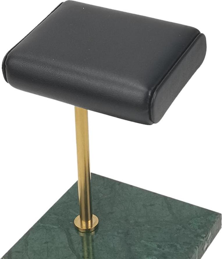 2pcs Green Marble Base & PU Watch Holder Stand Placement For Display