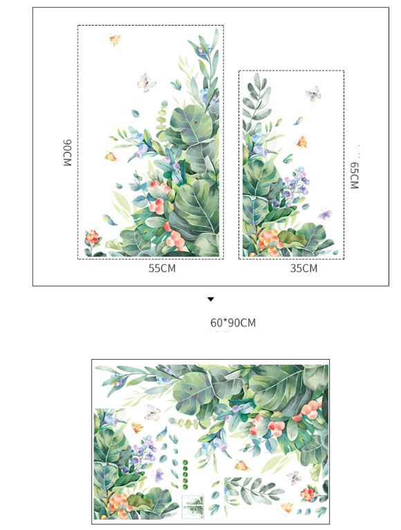 Decal trang trí tường - Bụi hoa leo tường