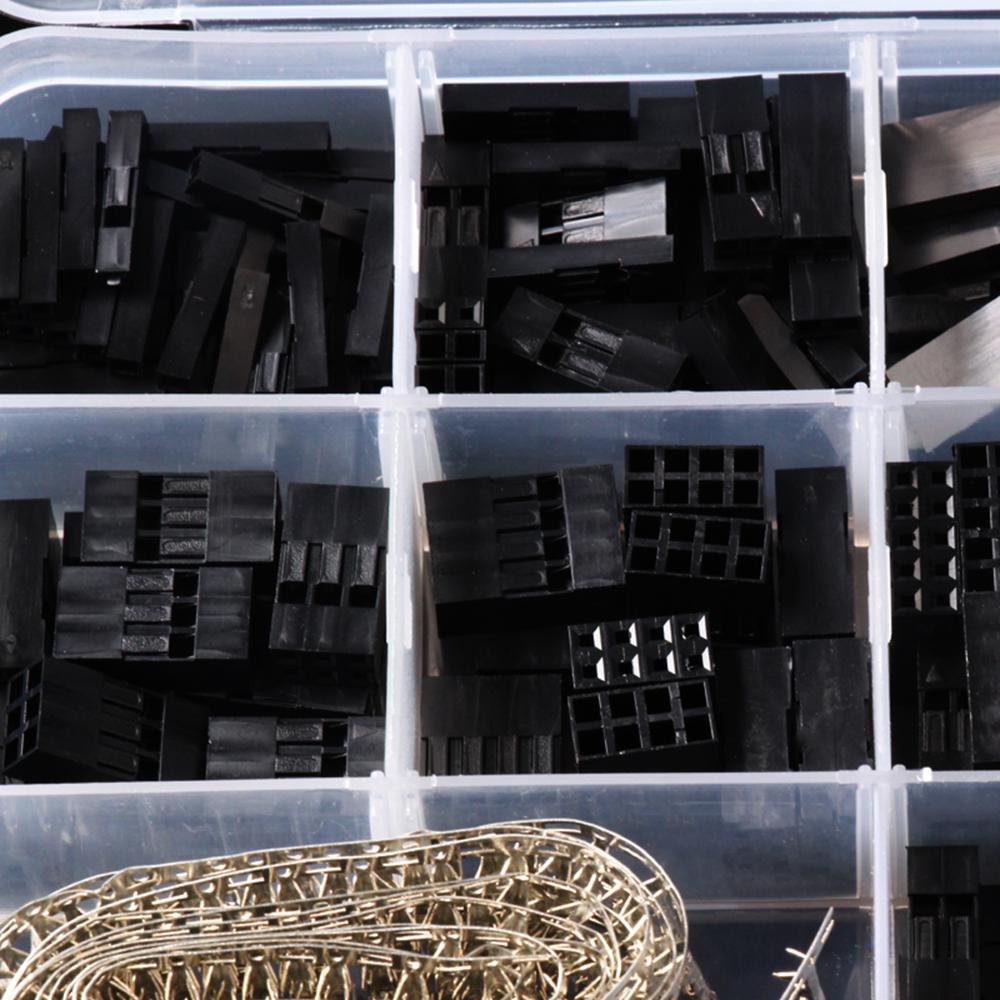 Total 620PCS/Box Electrical 2.54mm Pin Wire Terminal Connectors with Storage Box Portable