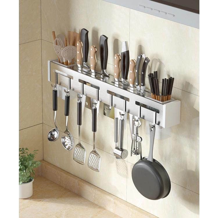 Giá Treo Đồ Nhà Bếp, Giá Cài Dao, Kéo, Đồ Dùng Nhà Bếp Đa Năng Bằng Inox Không Gỉ,Tặng keo dán cường lực