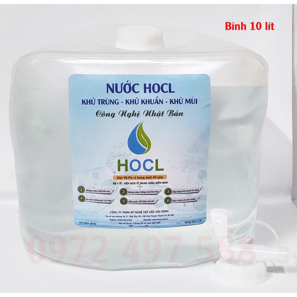 Nước khử trùng sát khuẩn HOCL bình lớn 10 lít có vòi vặn tiện dụng