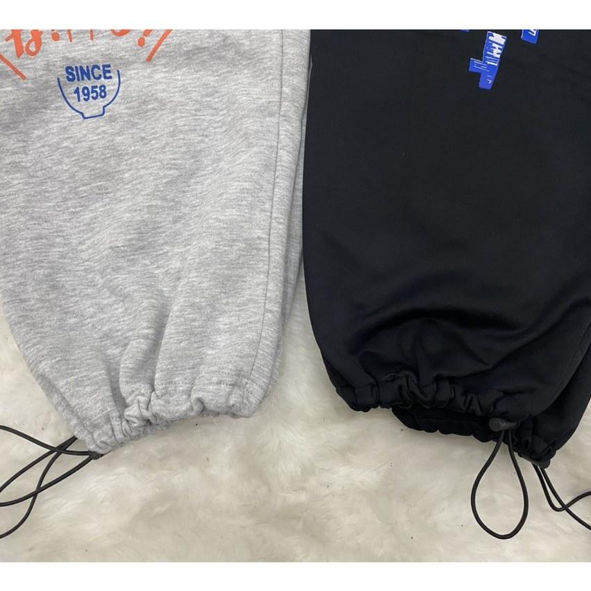 Quần jogger nữ chốt gấu hoạ tiết in hình ấn tượng chất umi đẹp form rộng