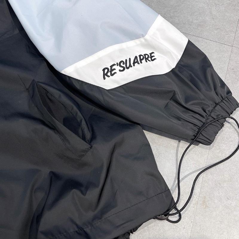 Áo Khoác Jacket Dù 2 Lớp Tay Xanh Nhạt RESUAPRE ulzzang [ nam nữ mặc