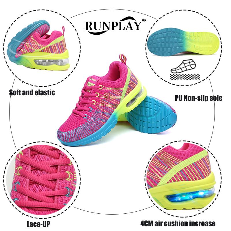 Giày tennis phụ nữ có đệm 4cm tăng giày thể thao lưới cho tập thể dục giày đi bộ nữ thoáng khí đi bộ Color: Purple tennis shoes Shoe Size: 8.5