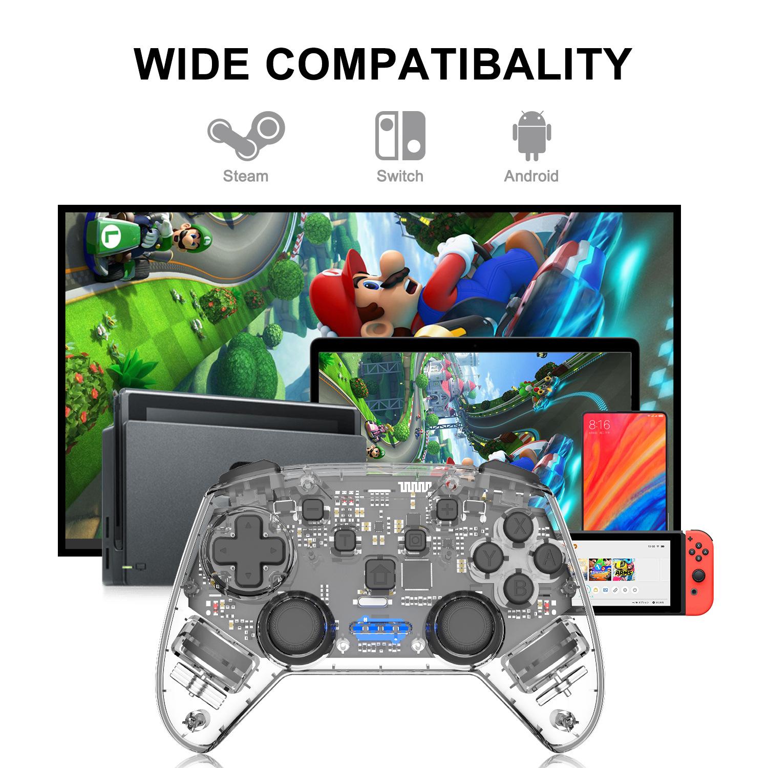 Bộ điều khiển công tắc mô hình riêng thuận lợi nhất Đèn lồng Nintendo tương thích với PC đa nền tảng tay cầm trong suốt Bộ điều khiển trò chơi Tesla