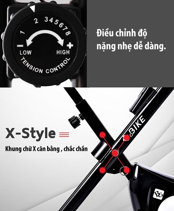 Xe Đạp Tập Thể Dục Đa Năng Tại Nhà,máy tập gym tại nhà sử dụng Kháng lực từ tính, kèm cảm ứng nhịp tim