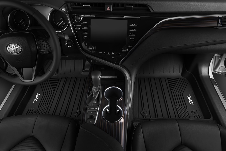 Thảm lót sàn xe ô tô Toyota Highlander 2021 Nhãn hiệu Macsim 3W chất liệu nhựa TPE đúc khuôn cao cấp - màu đen