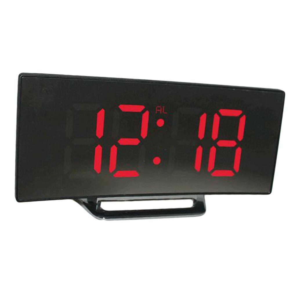 2pcs LED Digital Alarm Clock Mirror Clock Mirror Surface for Home Decor Red