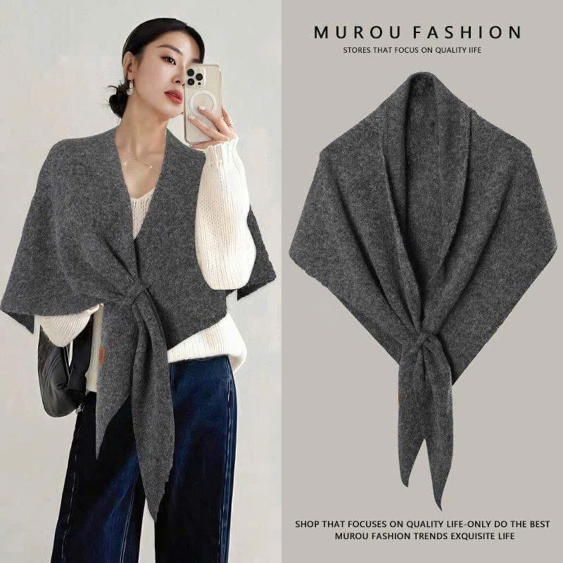[KoSuyTu] Khăn Choàng Dệt Kim Tam Giác Giả Cashmere - Luồn Vạt Tiện Lợi - Sang Trọng Quý Phái Với Tông Ấm