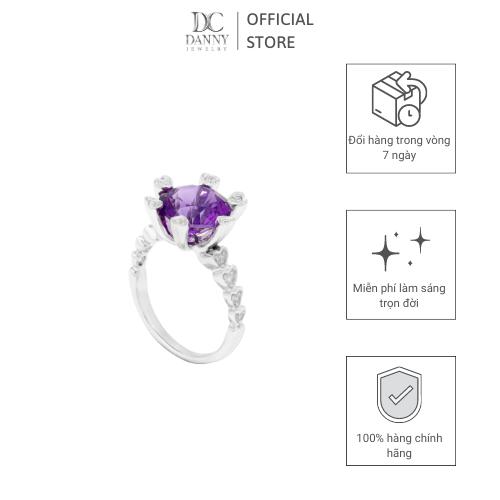 Nhẫn Nữ Danny Jewelry Bạc 925 Xi Rhodium/Vàng 18k Đính Đá Amethyst/Lemon Quartz/Smoky Quartz N0016LE/SM/AM