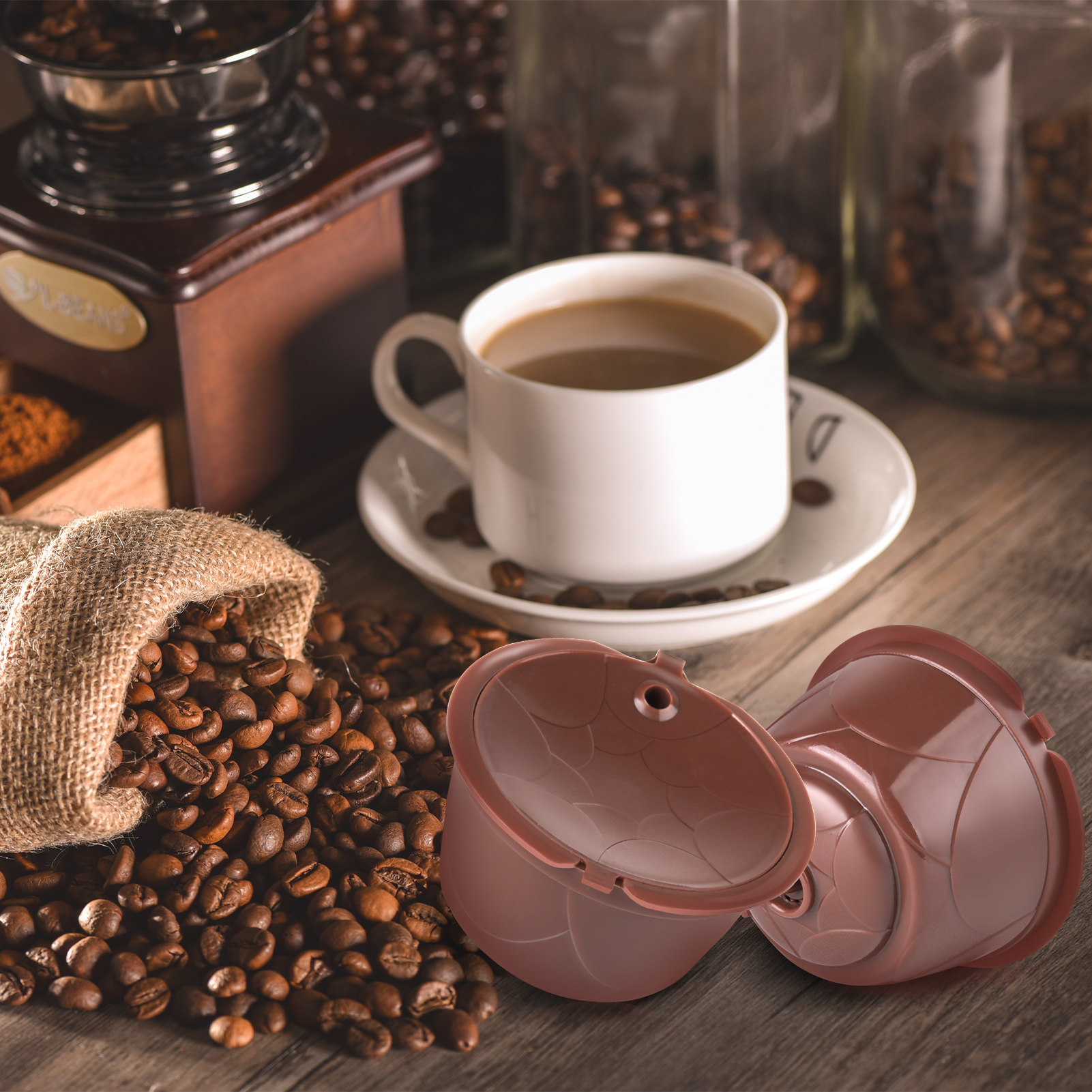 Bộ lọc cà phê có thể nạp lại của Dolce Gusto với bàn chải - 3 cái