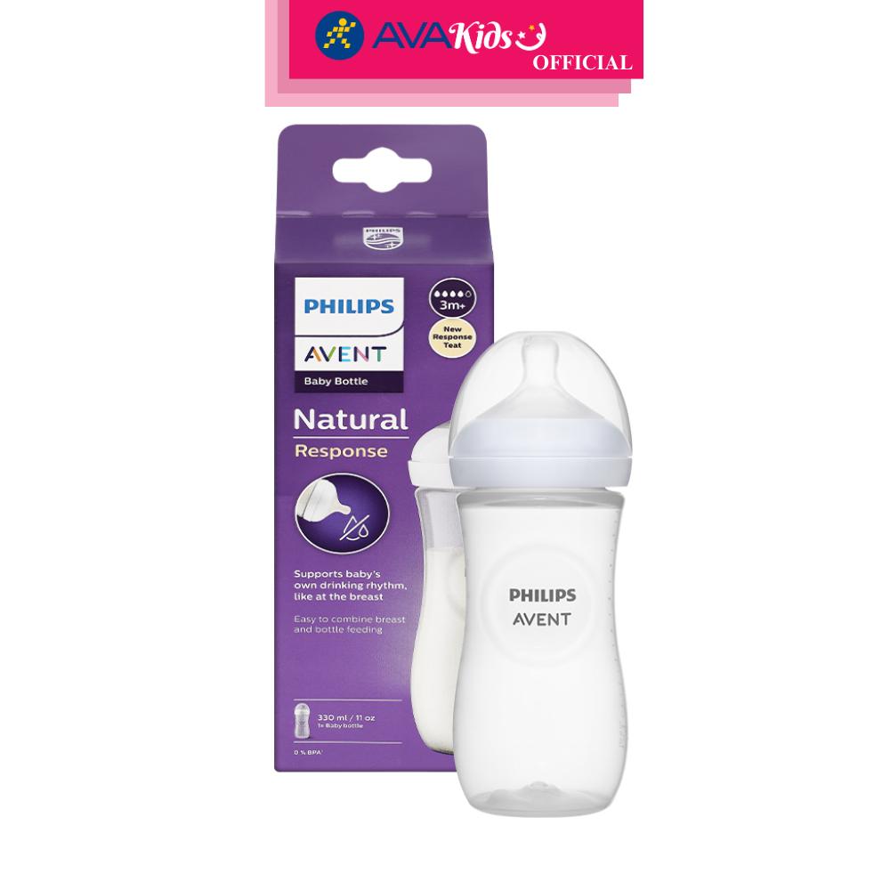 Bình sữa nhựa PP Philips Avent SCY906/01 cổ rộng 330 ml (3 - 6 tháng) - Hàng Chính Hãng