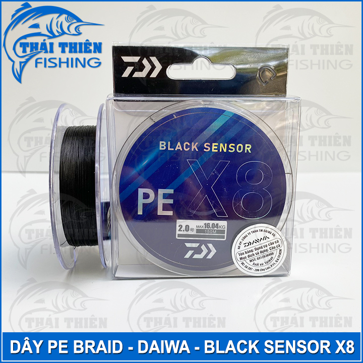 Dây PE Lure X8 Daiwa Black Sensor Thế Hệ Mới Màu Đen Cuộn 150m