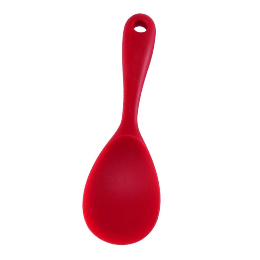 Silicone  Rice Paddle Rice Spoon for Home/Outdoor Camping BBQ Red