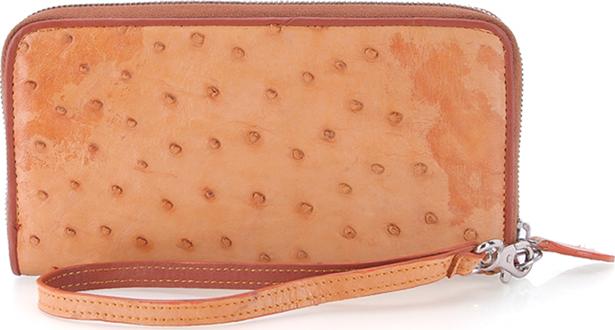 Ví Nữ Da Đà Điểu 1 Khóa Vip Huy Hoàng HT3431 (19 x 10,5 cm) - Vàng Bò