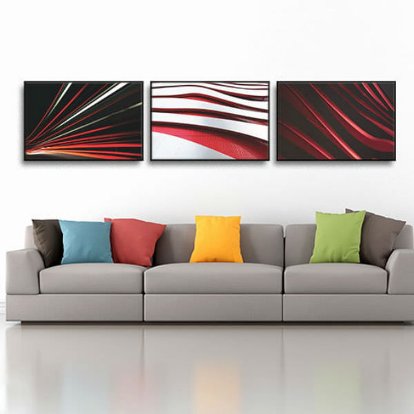 Bộ 3 Tranh Canvas Viền Composite Treo Tường Hiện Đại W525