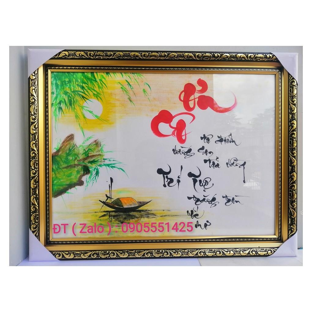 Khung tranh thư pháp vẽ tay: ƠN CÔ