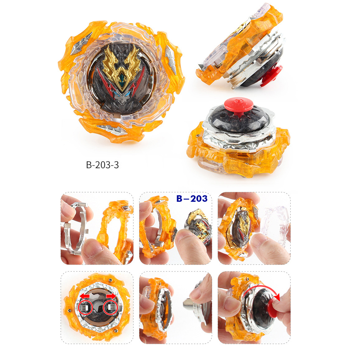 Con Quay B-203 - Đồ Chơi Beyblade Burst B203 Prime, Có kèm Quay Tay