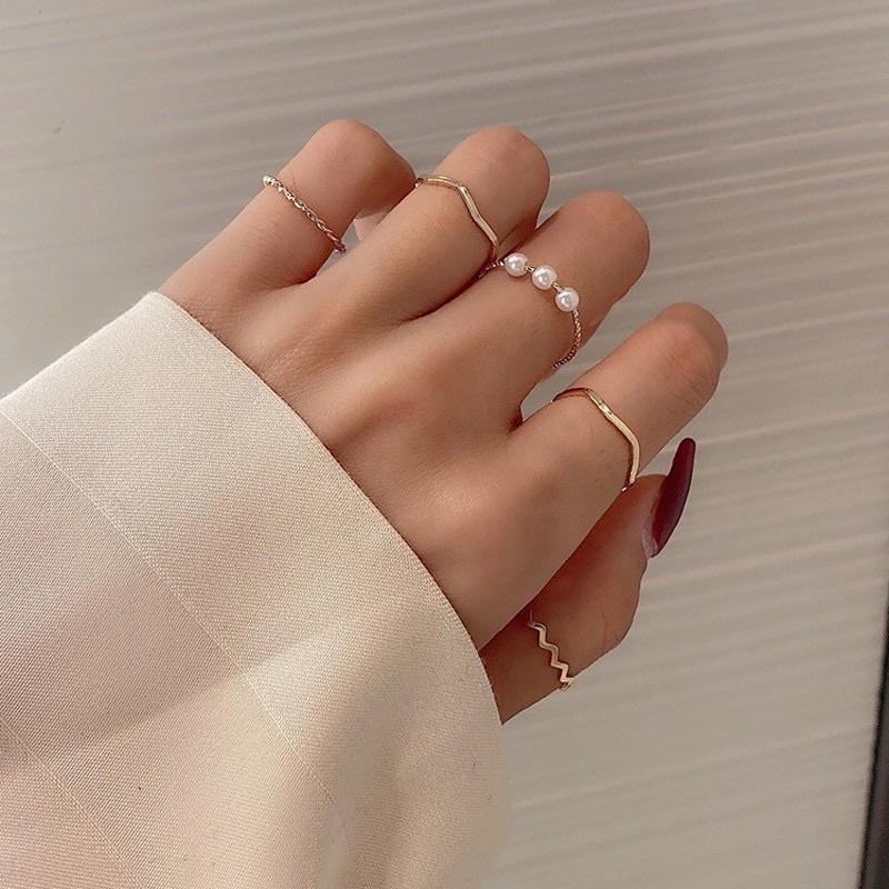 Set 5 nhẫn thời trang hè 2021 xinh xắn