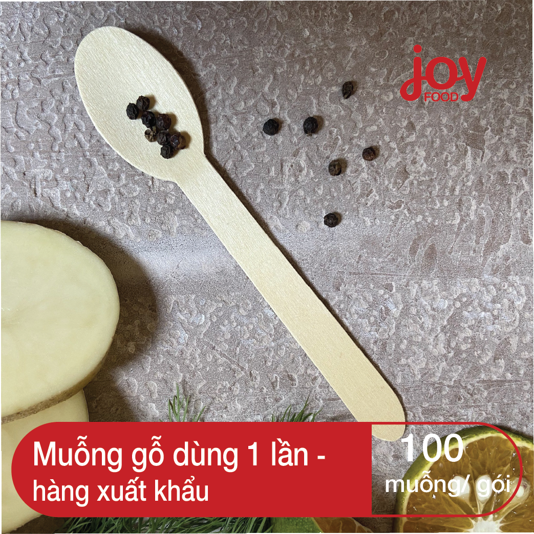 Combo 100 muỗng gỗ dùng 1 lần - hàng xuất khẩu