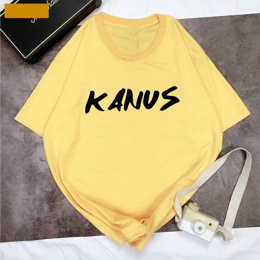 Áo Thun Nữ Màu Xanh Rêu In Chữ KANUS