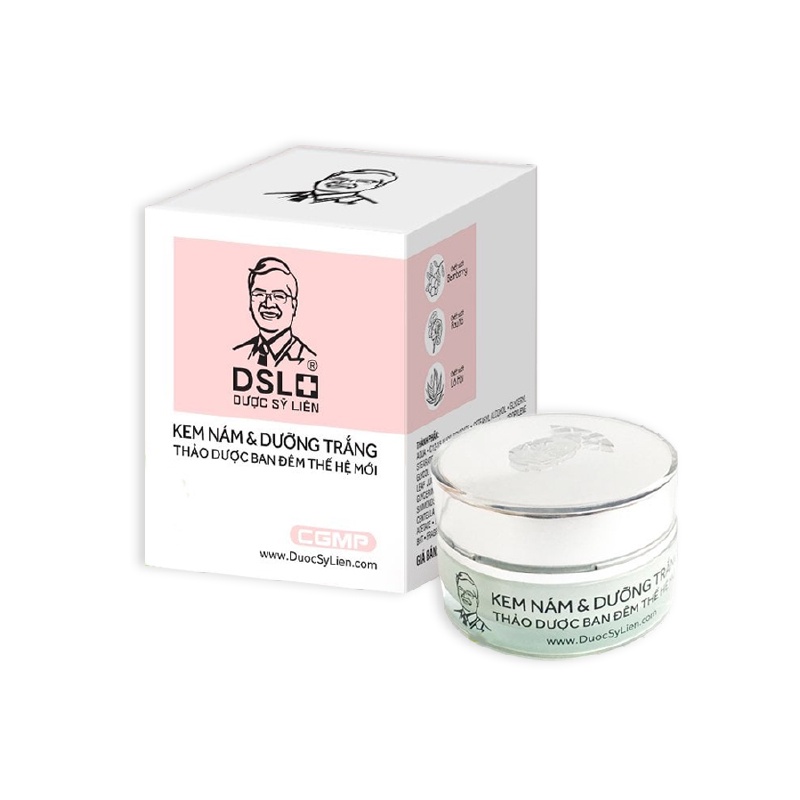 Kem nám & dưỡng trắng thảo dược ban đêm thế hệ mới (12g), mờ nám, mờ vết nhăn, trẻ hóa làn da- Dược Sĩ Liên