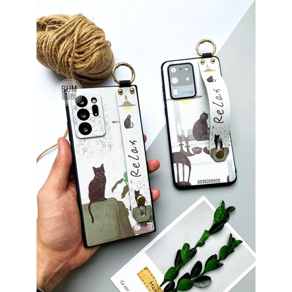 Ốp Lưng Mèo Relax Cho Dòng Samsung Galaxy Note 20 Ultra / Note 20 / Note 10 Plus / Note 10 / S20 Ultra / S20 Plus / S10 Plus / Note 10 Lite