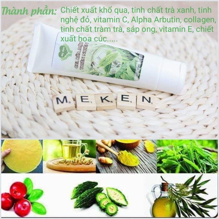 GEL RỬA MẶT CHIẾT XUẤT KHỔ QUÀ VÀ TRÀ XANH MẸ KEN 100ml - Dành cho da hỗn hợp, da nhờn, da mụn