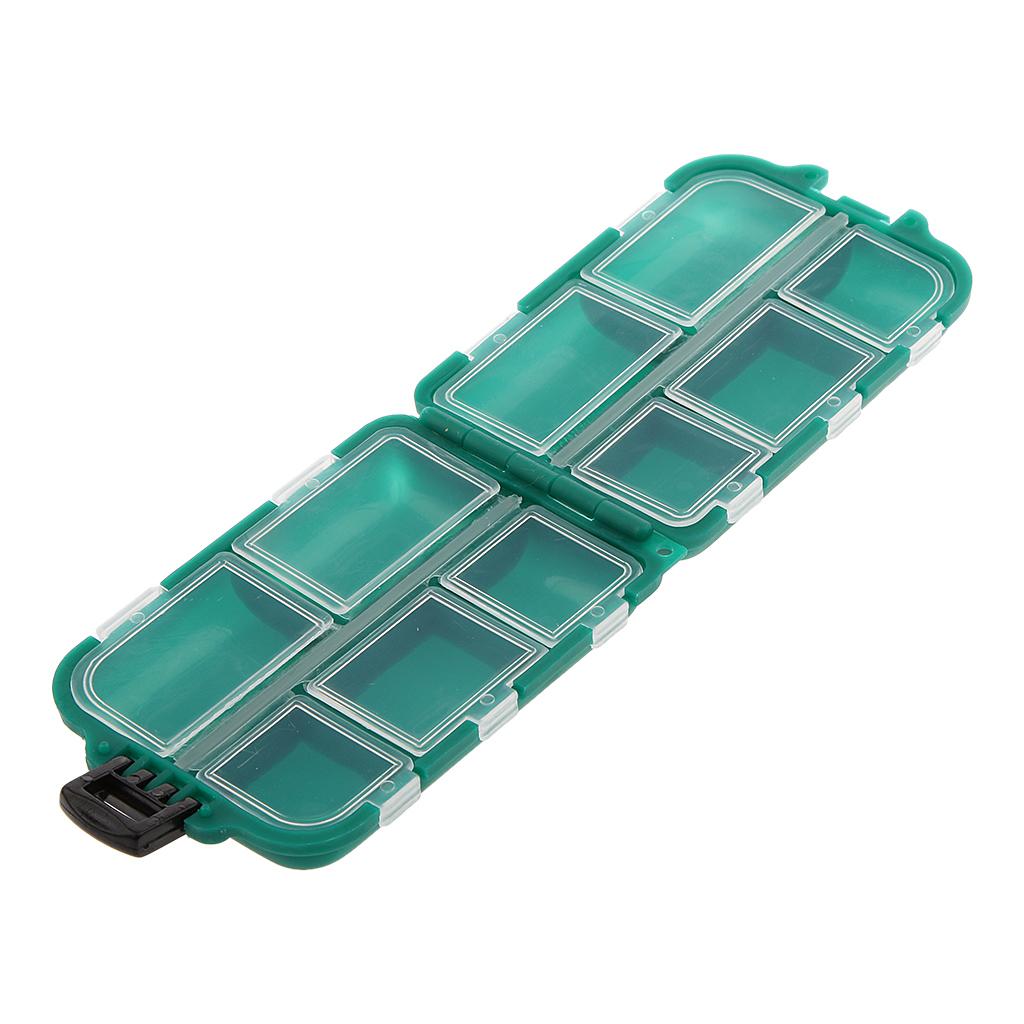 Small 10 Compartments Fishing Tackle Box Lures Baits Tackle Hooks Case Fishing Tool Accessories Storage