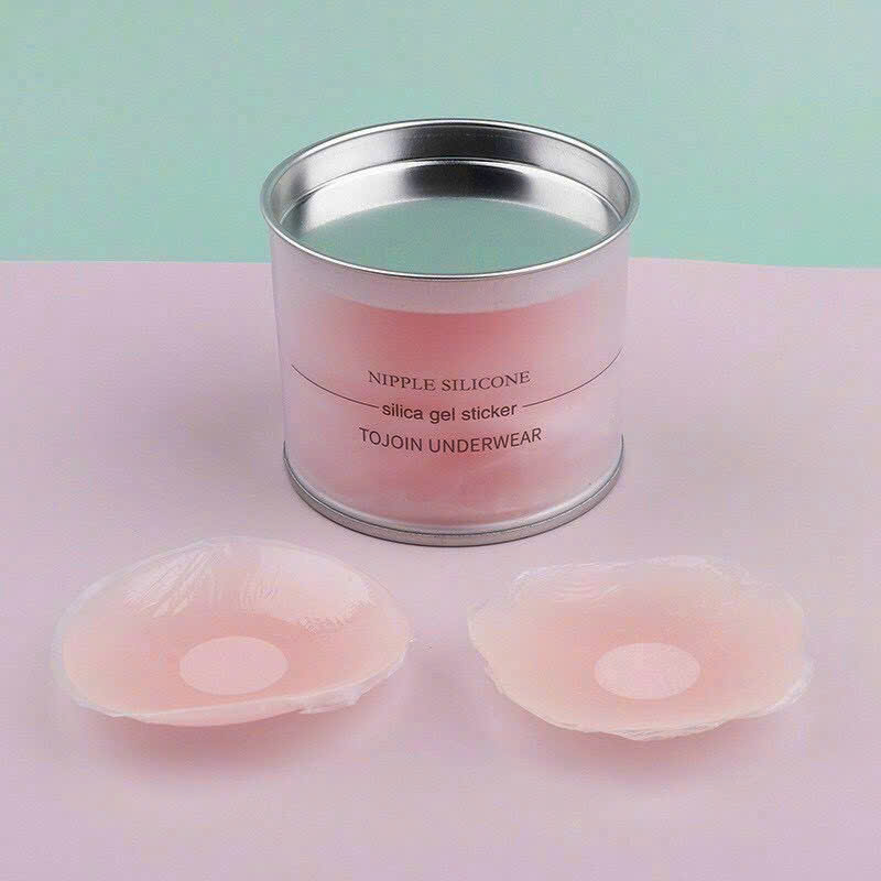 MIẾNG DÁN TI SILICON HÌNH HOA 5 ĐÔI HỘP HỒNG