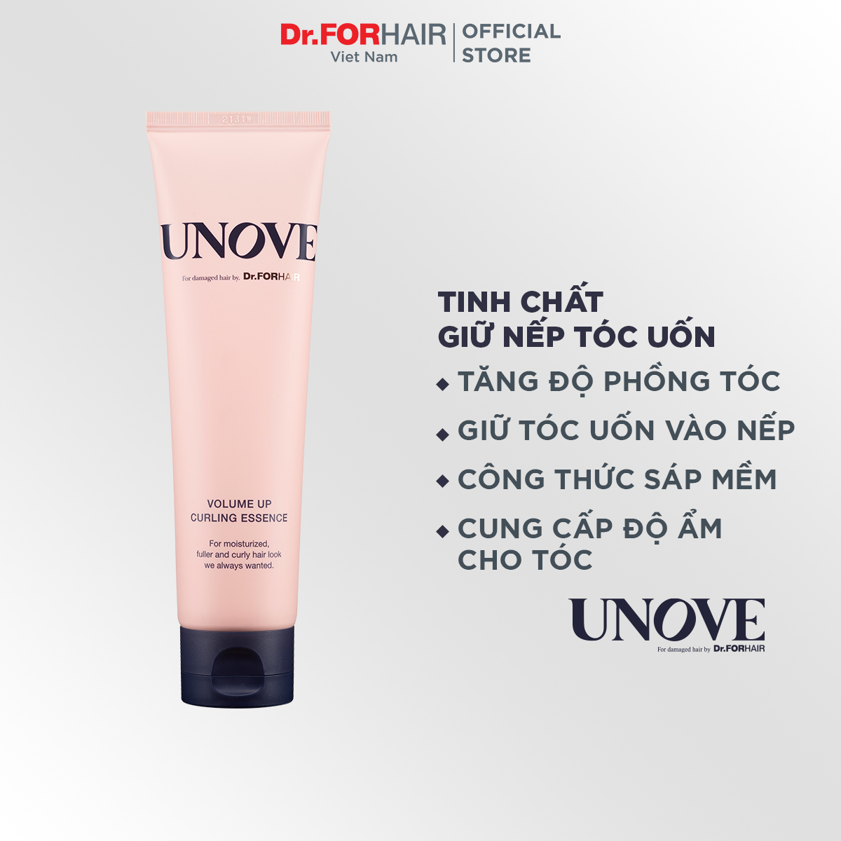 Tinh chất phục hồi chăm sóc uốn tóc tăng độ dày và bồng bềnh cho tóc Dr.FORHAIR UNOVE Volume Up Curling Essence 147ml