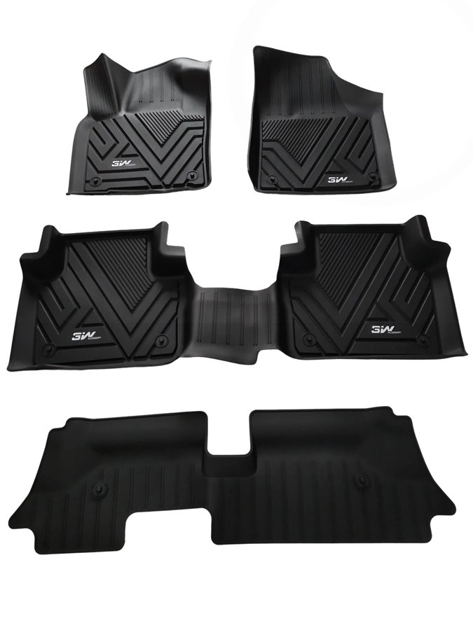 Thảm lót sàn xe ô tô Volkswagen Tiguan Teramont Nhãn hiệu Macsim 3W (Loại 2) chất liệu nhựa TPE đúc khuôn cao cấp - màu đen