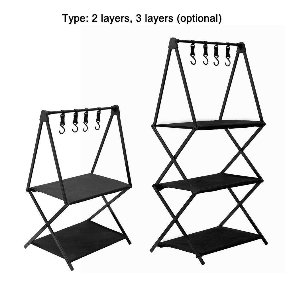 Outdoor Camping Cups Bowls Folding Drying Rack Hung Shelf With Hook Aluminum Alloy Bracket Picnic BBQ Tableware Cookware Storage Rack Campsite Tools Shelf