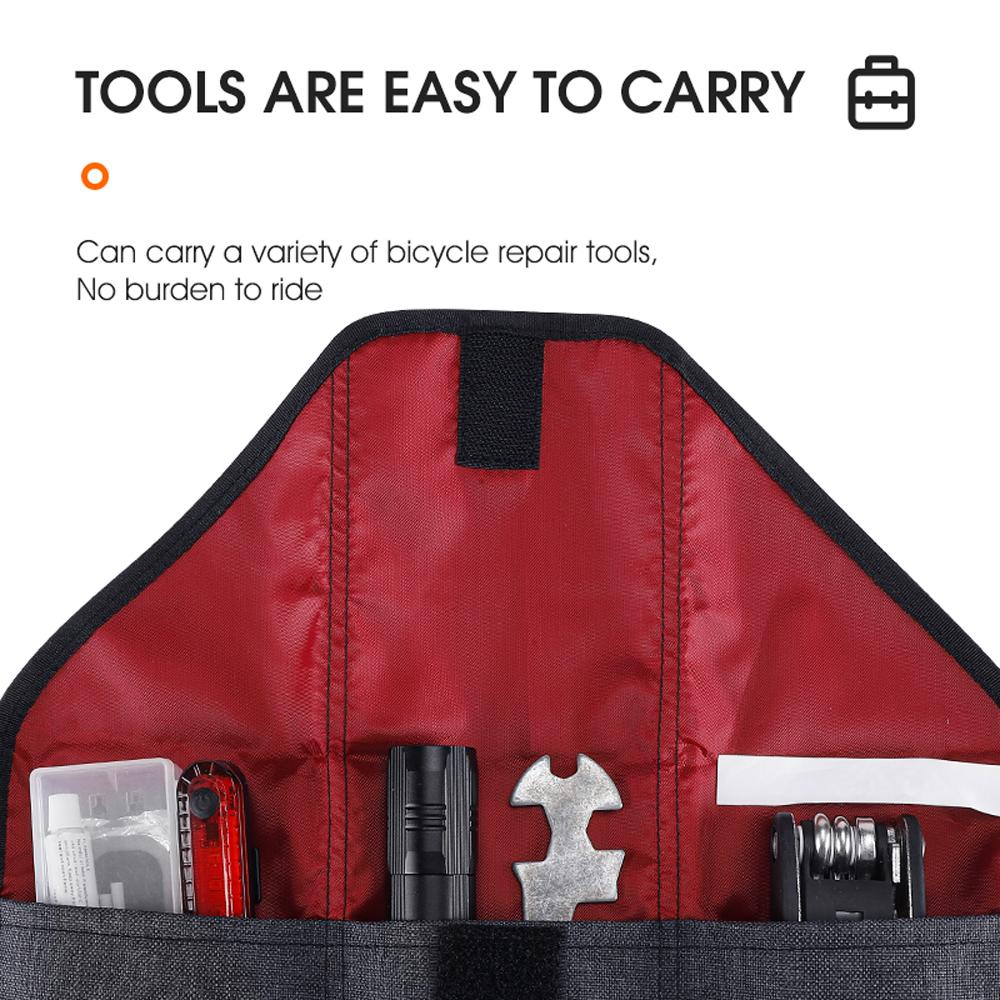 WEST BIKING Practical Bicycle Tool Storage Bag Folding Portable Cycling Bag Bicycle Riding Foldable Bag Bike Saddle Bag