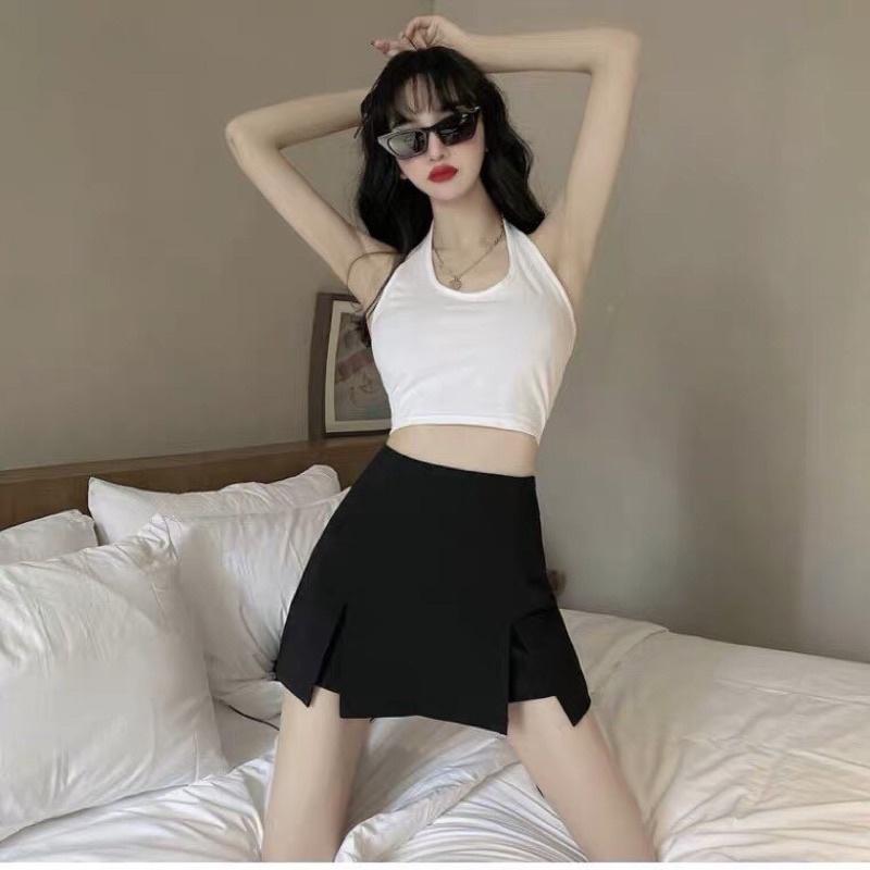 Chân váy chữ A xẻ cạnh 2 bên chất tuyết mưa