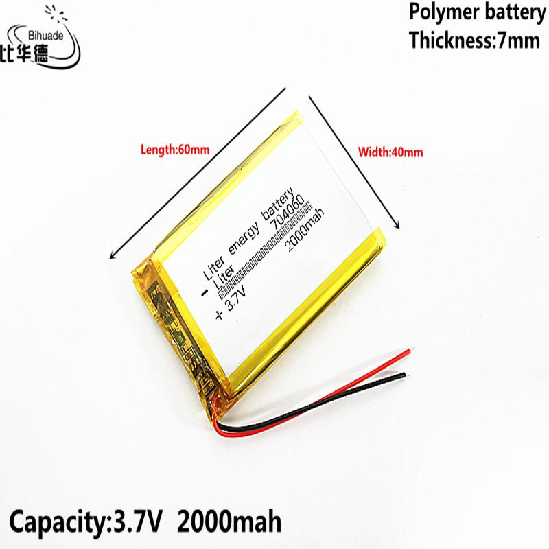 3.7V,2000mAH 704060 Polymer lithium ion / Pin Li-ion cho máy tính bảng BANK,GPS,mp3,mp4 Màu sắc: 10 cái