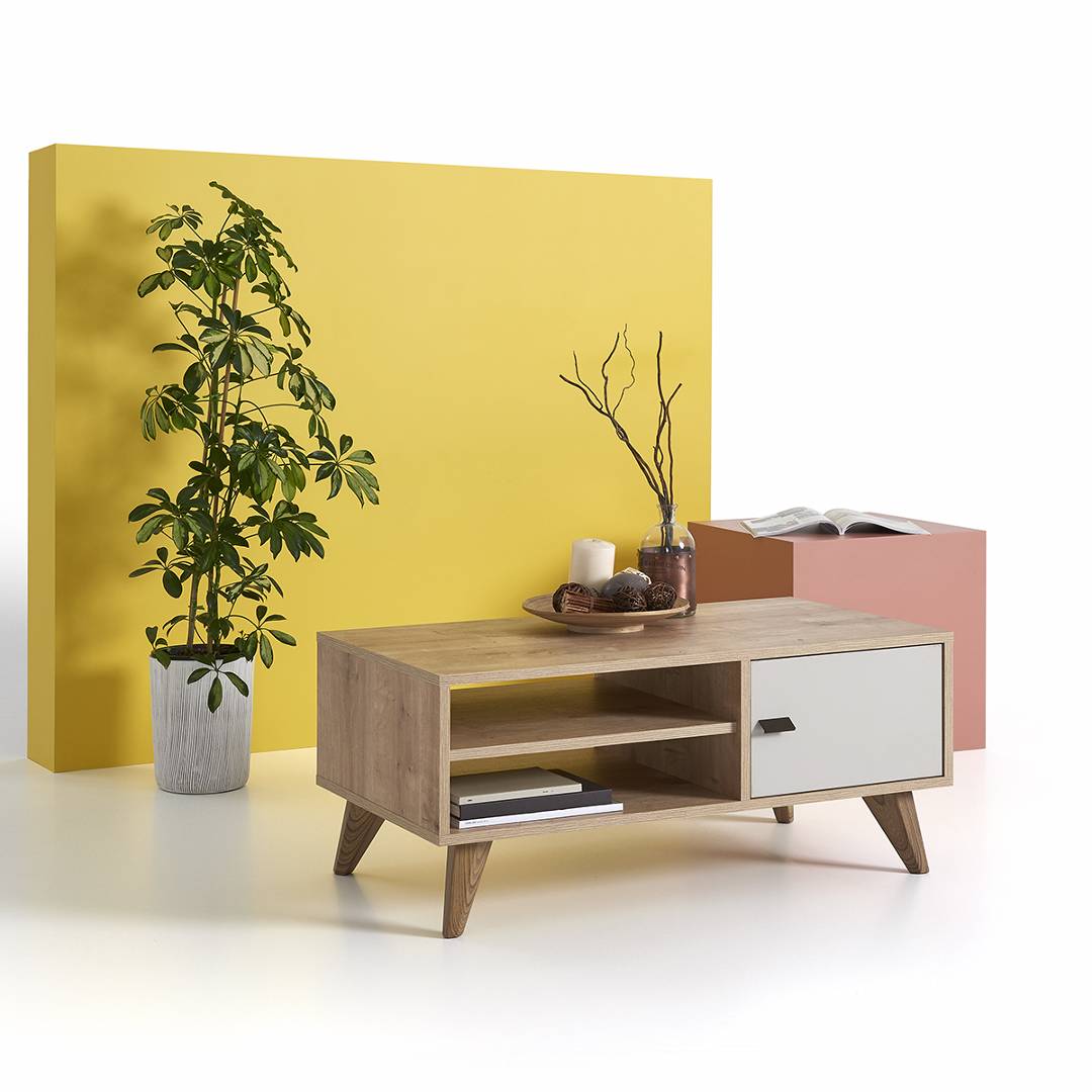 Bàn trà gỗ hiện đại SMLIFE Calvert | Gỗ MDF dày 17mm chống ẩm | D100xR55xC45cm