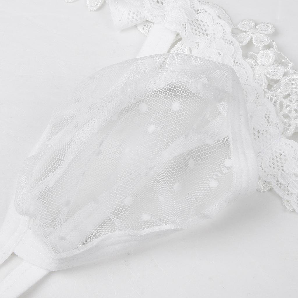 Men Sheer Mesh Lace Bulge Pouch T-back Thong Brief G-string Underwear White