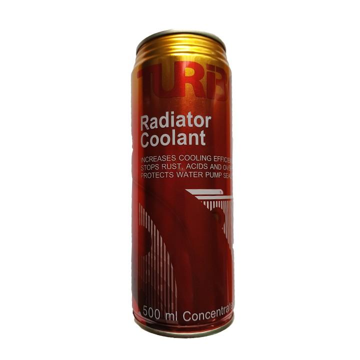 Bộ 4 lon 500ml nước làm mát xe máy, ô tô màu đỏ Turbo Radiator Coolant