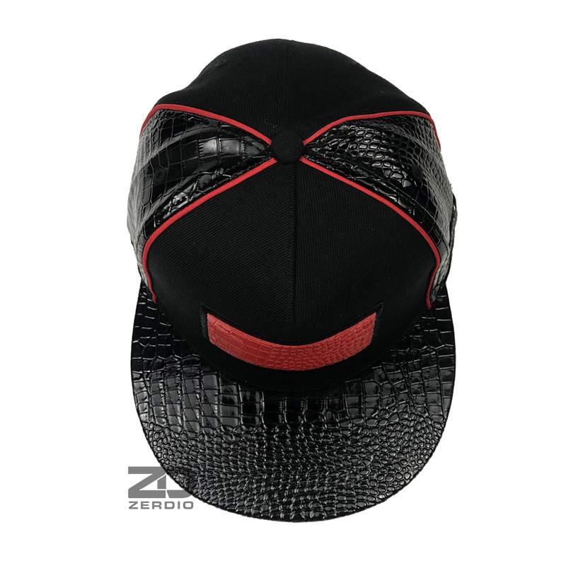 Mũ lưỡi trai hiphop, Mũ Snapback Da mã SN69 màu đen cao cấp