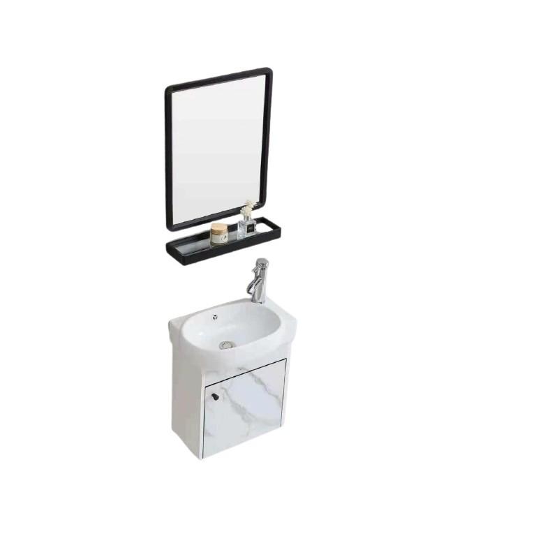 Bộ tủ chậu lavabo thiết kế hiện đại nhỏ gọn, phù hợp với không gian nhà tắm không quá lớn