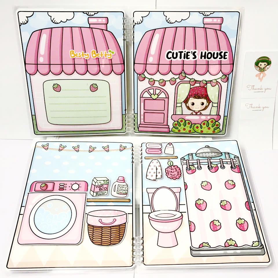 Bộ Tranh Tương Tác - Cô Bé Dâu Tây - LuLuHappyArt