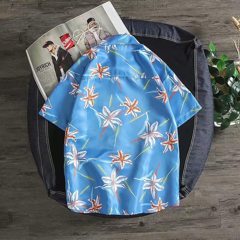 Áo sơ mi ngắn tay in họa tiết hoa thời trang mùa hè dành cho nam