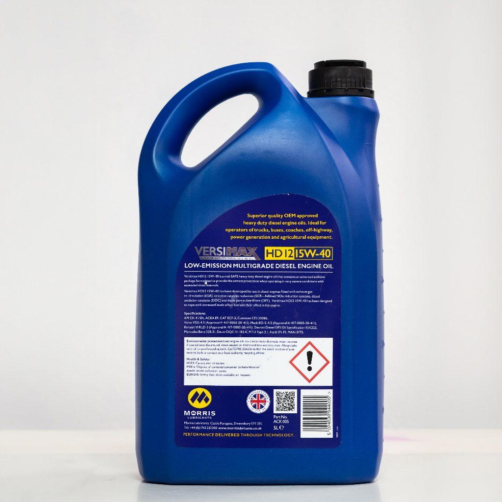 Dầu Nhớt Cao Cấp Cho Động Cơ Xăng và Diesel - Morris Lubricants Versimax HD12 15W-40 / Can 5L