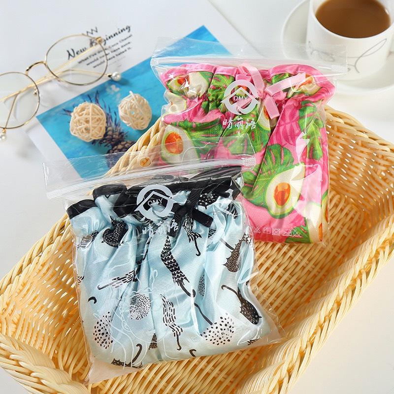 Mũ tắm, mũ ủ tóc lụa satin 2 lớp dày dặn chống thấm nước tốt