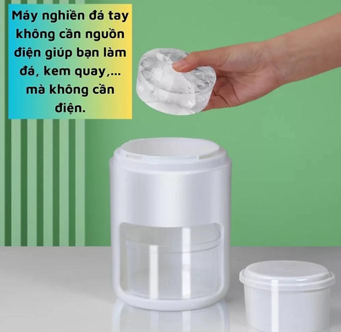 [KoSuyTu] Bào Đá, Xay Đá Tuyết Mini Đa Năng Cho Gia Đình - Quay Bằng Tay, KT 13 x 25 CM
