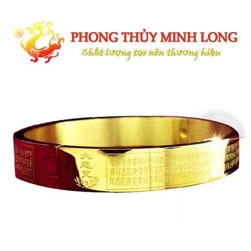 Lắc tay Bát Nhã Tâm Kinh khắc Kinh Phật và chữ Vạn Vàng