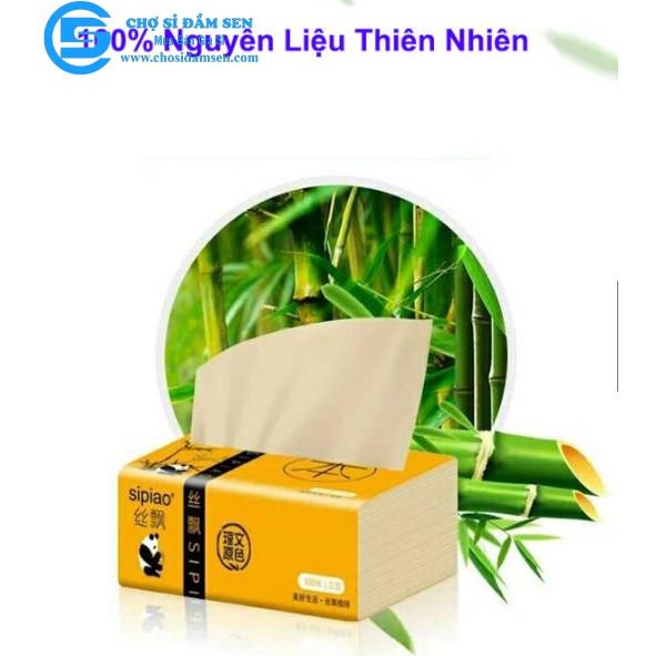 Bịch Khăn giấy ăn gấu trúc Sipiao 3 lớp chống ẩm lau miệng gói 300 tờ hàng chuẩn